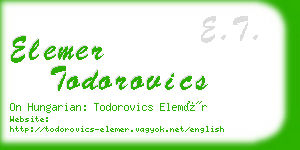 elemer todorovics business card
